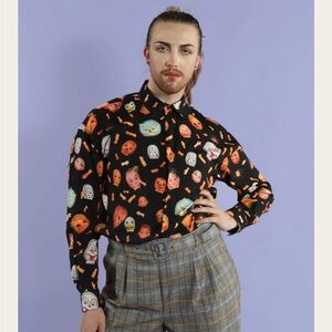 Pretty Snake Black Shirt with Colorful Doll Parts
